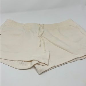 Short knit shorts; 100% cotton. Clean, tie waist